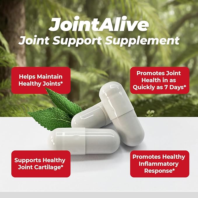 JointAlive Joint Support Supplements for Women & Men, Glucosamine Chondroitin, Relief Joints Discomfort, Cartilage Repair, Healthy Inflammatory Response, as Quickly as 7 Days, 30 Servings