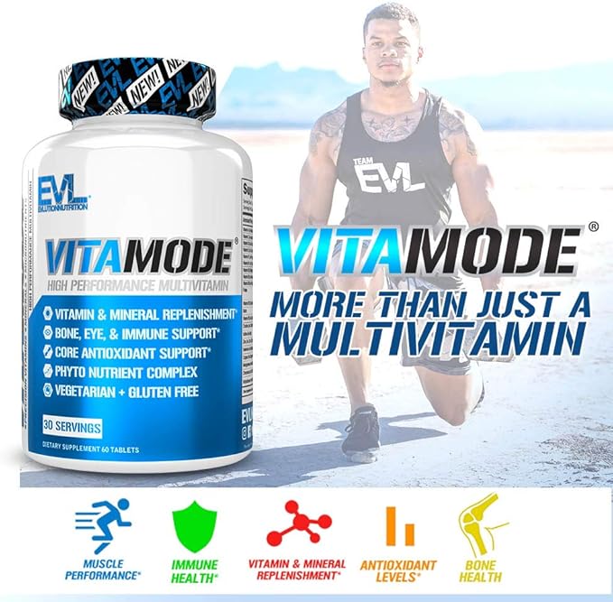 EVL Advanced Daily Multivitamin - Men's Multivitamin with Essential Minerals Phytonutrient Complex and VitaMode Active Mens Vitamins for Energy with Lycopene for Muscle Bone and Immune Support