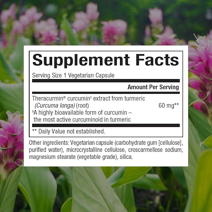 Natural Factors, CurcuminRich Double Strength Theracurmin, 60 mg, Just 1 Capsule Daily, Formulated for Superior Absorption, 30 Count (Pack of 1)
