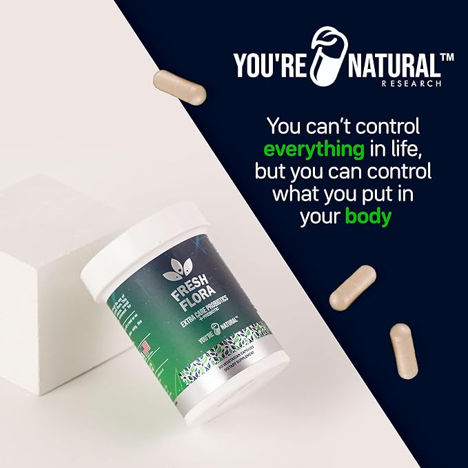 Fresh Flora - Probiotics & Prebiotics For Women and Men - 15 Billion CFU - Lactobacillus Lactospore - Howaru Strengthens Immunity - Digestive & Gut Health - Gas & Bloating Relief - 30 Veggie Capsules