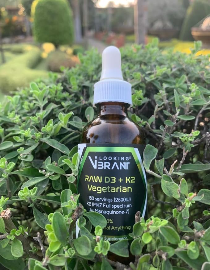 Vitamin D3 + K2 (MK-7) Liquid Drops with MCT Oil & Olive Oil - Vegetarian, Non-GMO, Soy-Free, Gluten-Free, Alcohol-Free, 1 Bottle, 2 Fl Oz (60 ml) - 180 Servings (2500 IU per Serving)