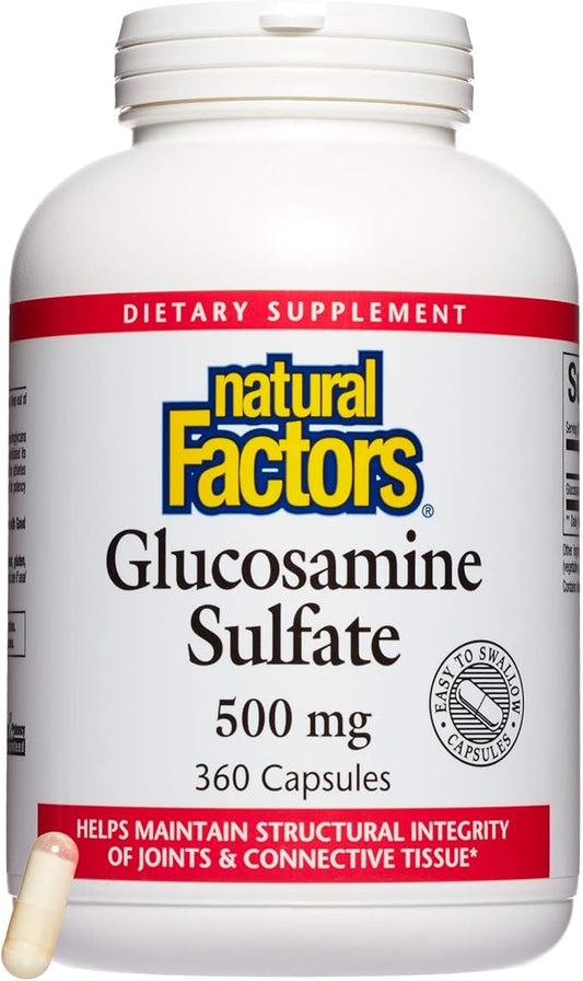 Natural Factors, Glucosamine Sulfate, Supports Healthy Joint Mobility, Cartilage and Connective Tissue, 360 Capsules
