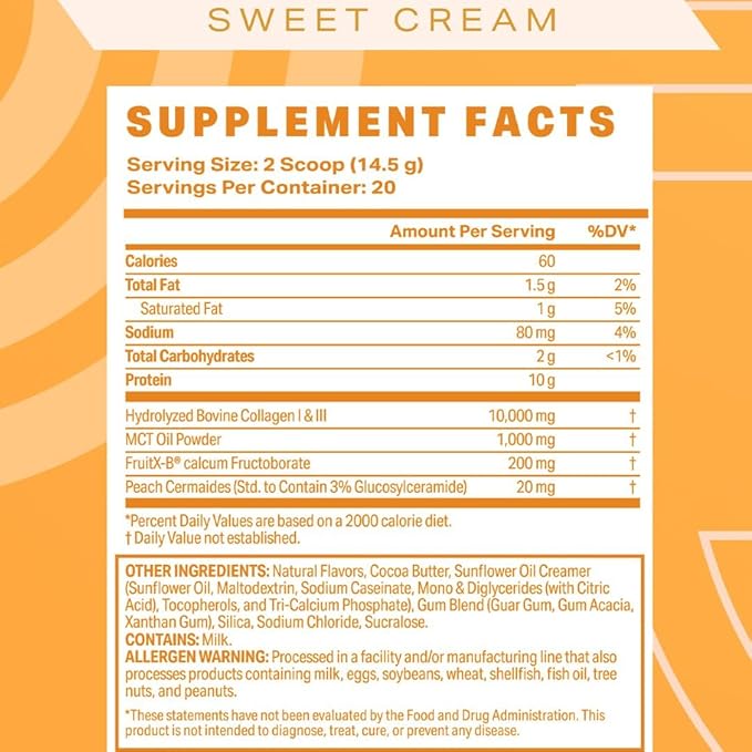 Podium Nutrition, Morning Collagen, Sweet Cream, 20 Servings, Collagen Protein, Gluten Free, Soy Free