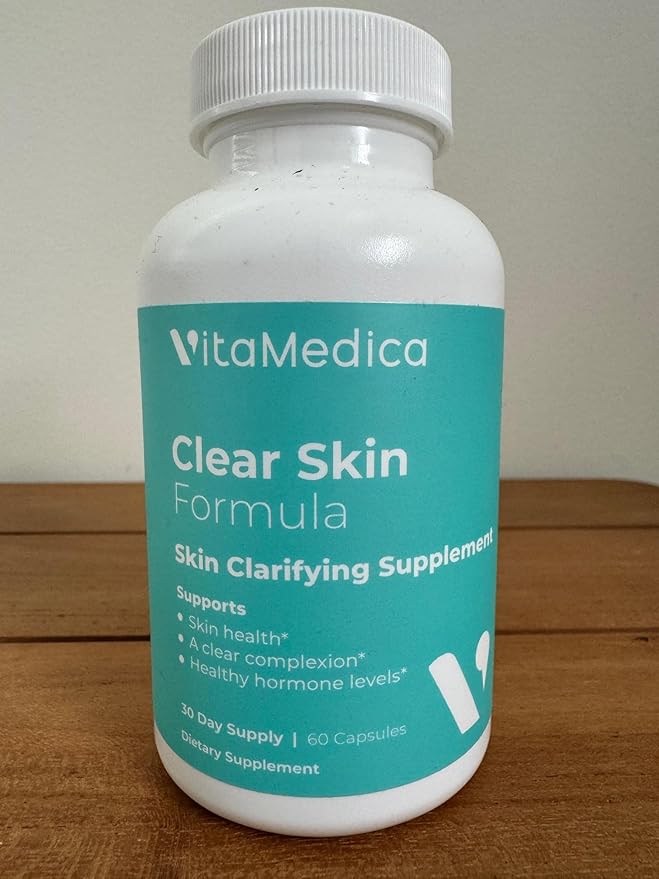 VitaMedica Clear Skin Vitamin Formula | Noncystic Acne Supplement for Skin Clearing | Clear Complexion for Women and Men | Vitamins A, C, E, Selenium, Chromium, and Zinc for Skin Health | 60 Count