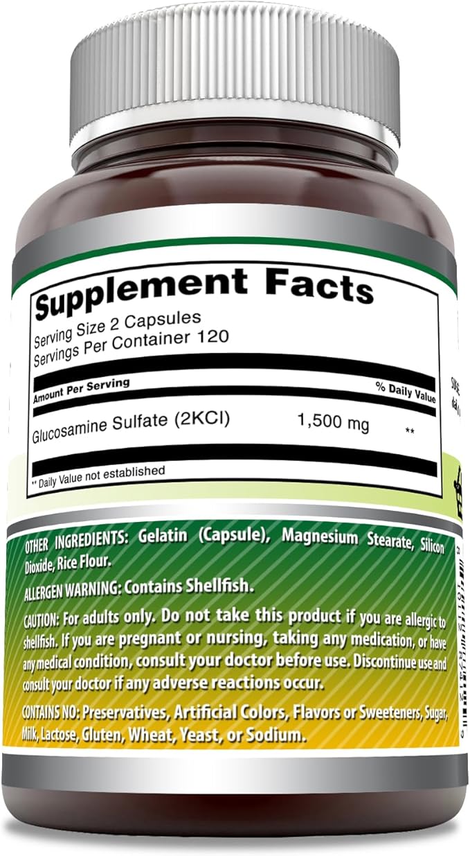 Amazing Formulas Glucosamine Sulfate 1500 mg | Capsules Supplement | Non-GMO | Gluten Free | Made in USA (240 Count)