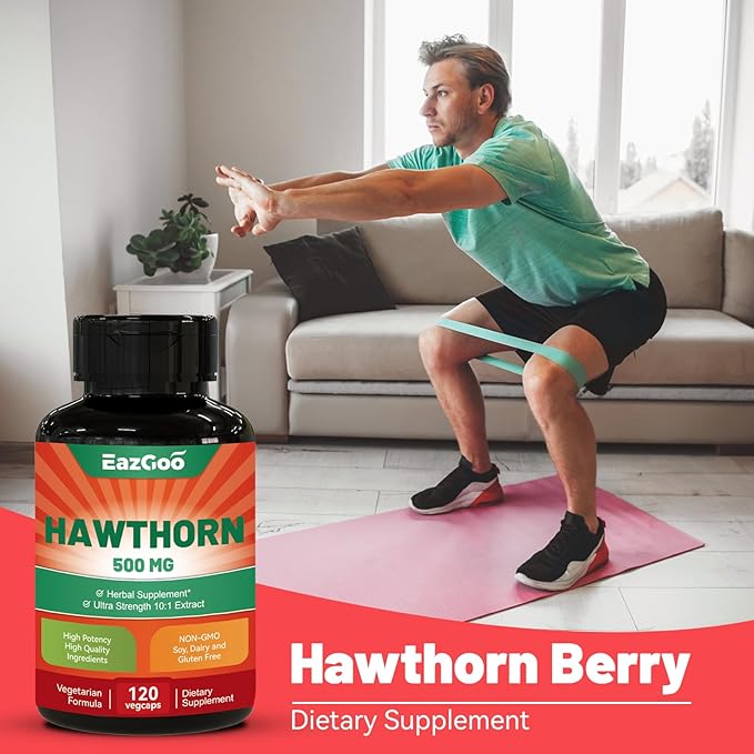 Hawthorn Berry Capsules, Extra Strength Hawthorn Berry Supplement, 120 Vegan Capsules
