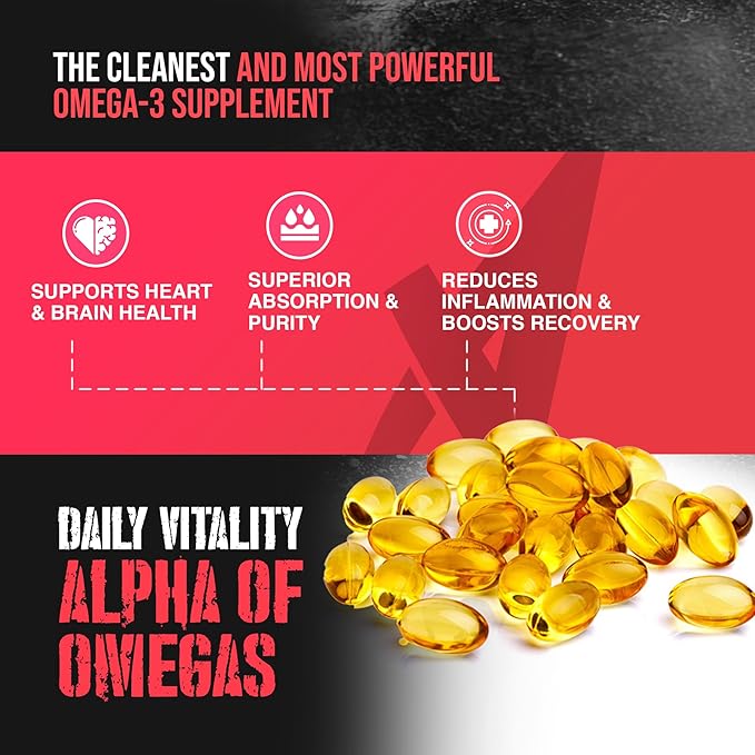 Apollon Nutrition Alpha of Omegas Fish Oil, EPA, DHA, Brain, Cardiovascular, Eye, 180 Softgel Capsules