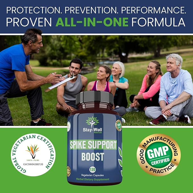Spike Support Supplement, Nattokinase, Dandelion Root, Irish Sea Moss, Selenium, Black Seed- Natural Immunity Booster | Vegan, Non-GMO, Gluten-Free, 60 Day Supply, 120ct
