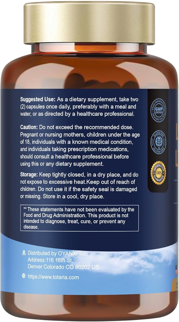 Liposomal L-Theanine Supplement 750mg with GABA,Ashwagandha,Magnesium Glycinate,Rhodiola Rosea,Phosphatidylserine Complex Supplements for Men and Women Mood |Focus | Sleep Support 120 Capsules