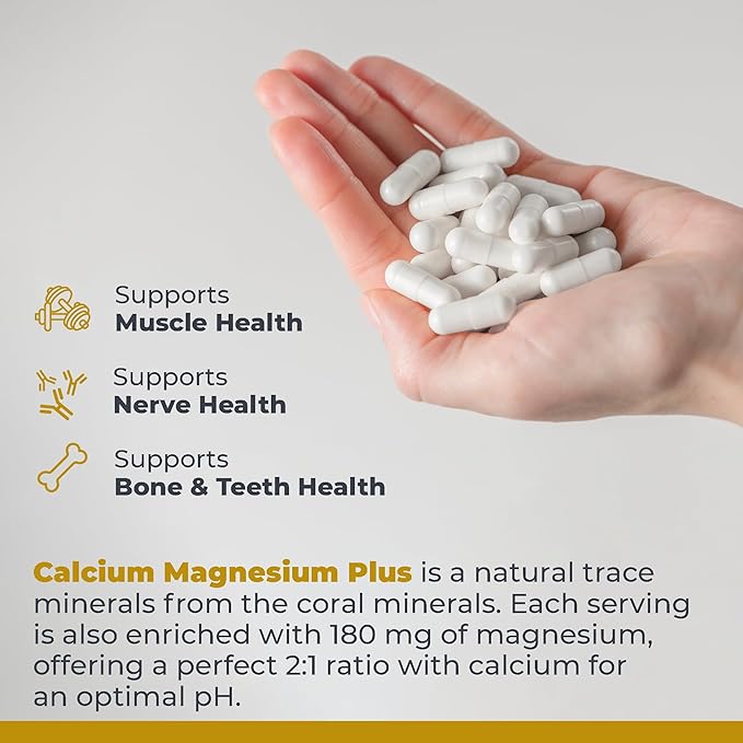 Premier Research Labs Calcium Magnesium Plus, Premier - for Bone, Joint & Teeth Health - Optimal Alkaline pH - with Sustainably Harvested Calcium Calcium - Mushroom Blend - 300 Plant-Sourced Capsulea