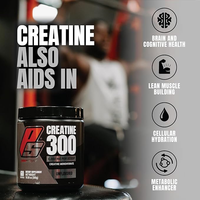 PROSUPPS Creatine Monohydrate Powder for Men & Women, Unflavored - 5000,mg of Micronized Creatine - Gym Workout Supplement for Muscle Gain & Recovery - Sugar-Free, Soy & Gluten-Free - 60 Servings