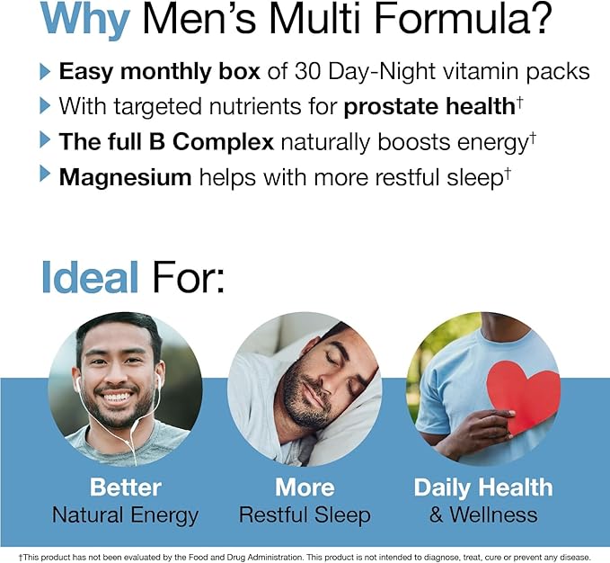 VitaMedica Men’s Multivitamin with Prostate Health Support | Vitamins, Minerals, Omega3s and Saw Palmetto | Box of 30 Easy Daily Packs | Supports Natural Energy and Sleep | Muscle, Joint Health