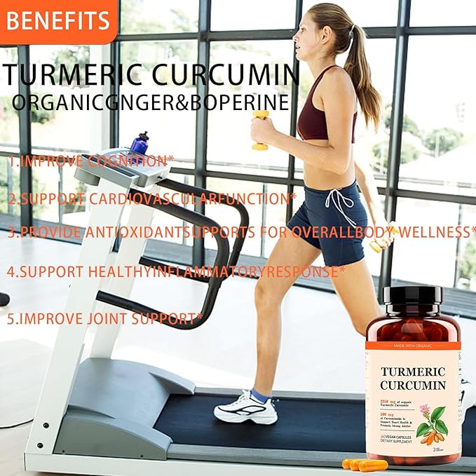 Curcumin Turmeric 2250 mg - 95% Curcuminoids, Turmeric Supplement Improved Absorption - Daily Joint & Immune Support - Vegan, Non-GMO,90 Capsules (1pcs)