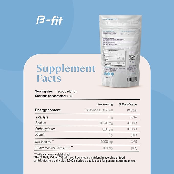 Just Inositol - Myo-inositol & D-Chiro Inositol Supplement 40:1 Formula - 2 Month Supply 60 Servings - No Additives - Inositol Powder