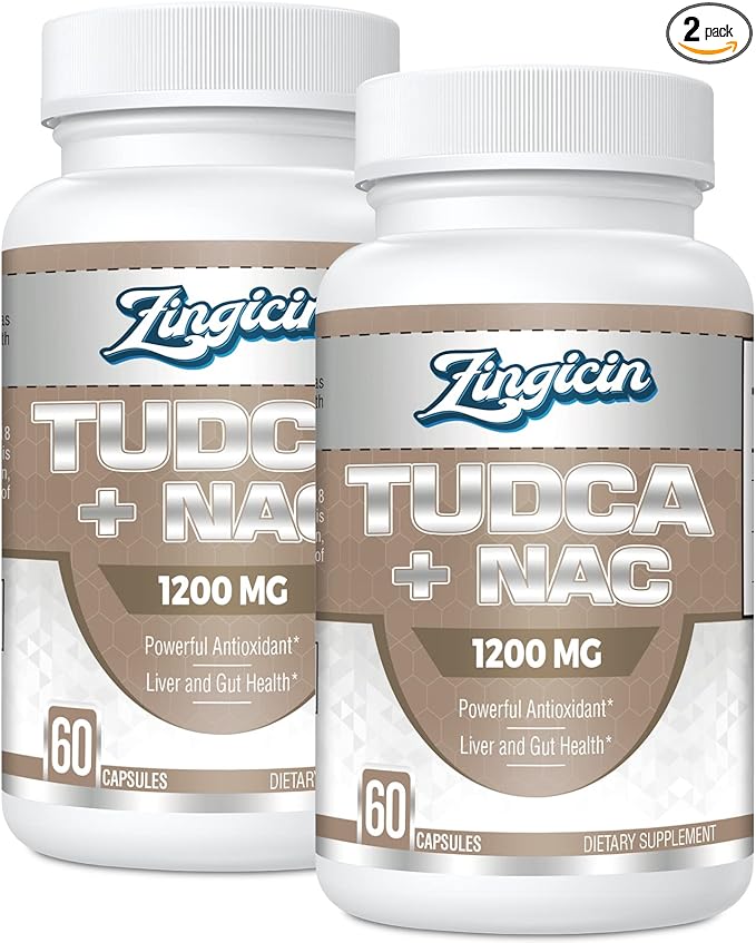 TUDCA with NAC Supplement 1200mg - 120 Capsules,Powerful TUDCA Bile Salt Plus N-Acetyl-Cysteine,Antioxidant Supplements for Liver,Digestion