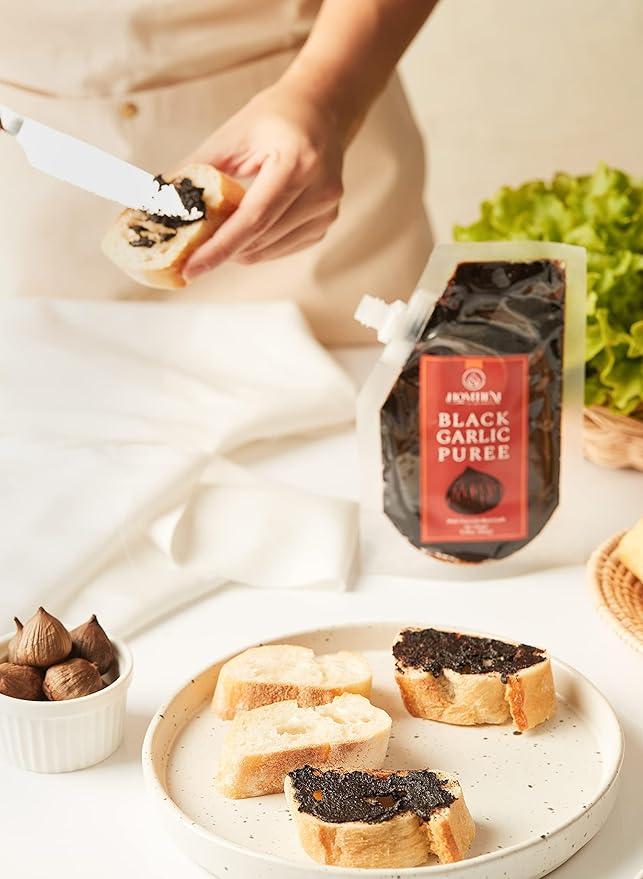 Homtiem Black Garlic Puree 150g. (Made from 100% Solo Black Garlic), Fermented for 90 Days, Non-GMO, Ready to Eat for Snacking and Cooking (3)