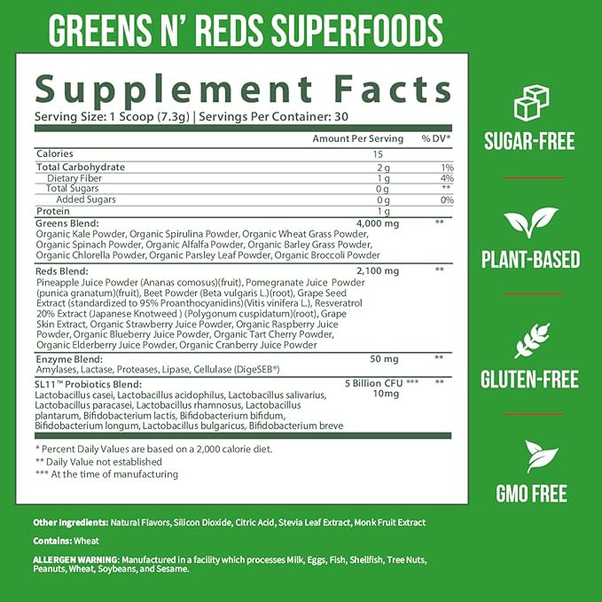 GOBIOTIX Super Greens & Collagen Bundle - Vitality Boost with Organic Spirulina & Hair-Skin-Nails Support - 30 Servings Each