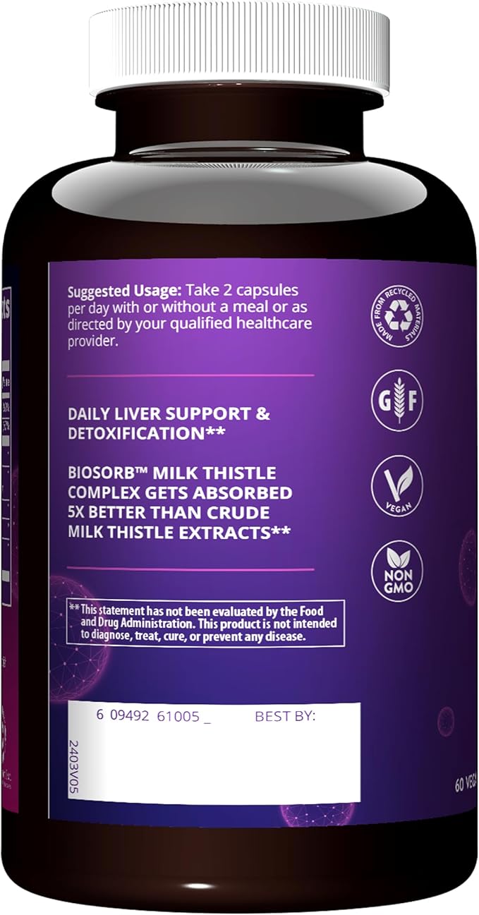 MRM Nutrition Liver X®| Detoxification | Daily Liver Support | Antioxidants | BIOSORBâ„¢ Milk Thistle Complex with 5X Absorption | 30 Servings