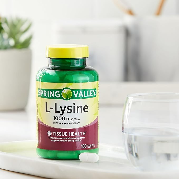 Spring Valley l-lysine 1000mg- 100 Tablets (Pack of 1), Boxed by Fusion Shop Store