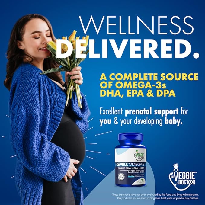 Vegan Omega 3 Supplement - Omega 3 Fish Oil Alternative - No Carrageenan – Plant Based Algae Omega3 Fatty Acid Supplements - DHA, EPA, DPA - Heart, Brain, Joint, Eye, Immune Support