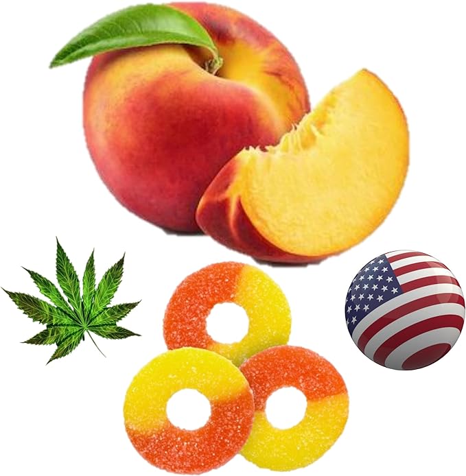 Hemp Gummies for Peace and Relaxation-High Potency Hemp Oil Gummys Peach-Fresh Full Flavor-Natural Hemp Edibles-for Back, Knees, Calm, Sleep, Discomfort-36 Large Rings-Made in USA