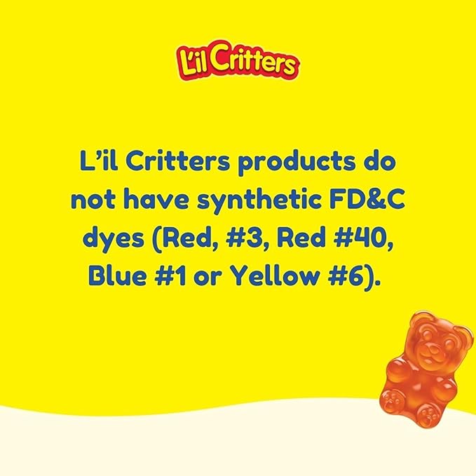 L’il Critters Fiber Daily Gummy Supplement for Kids, for Digestive Support, Berry and Lemon Flavors, 90 Gummies