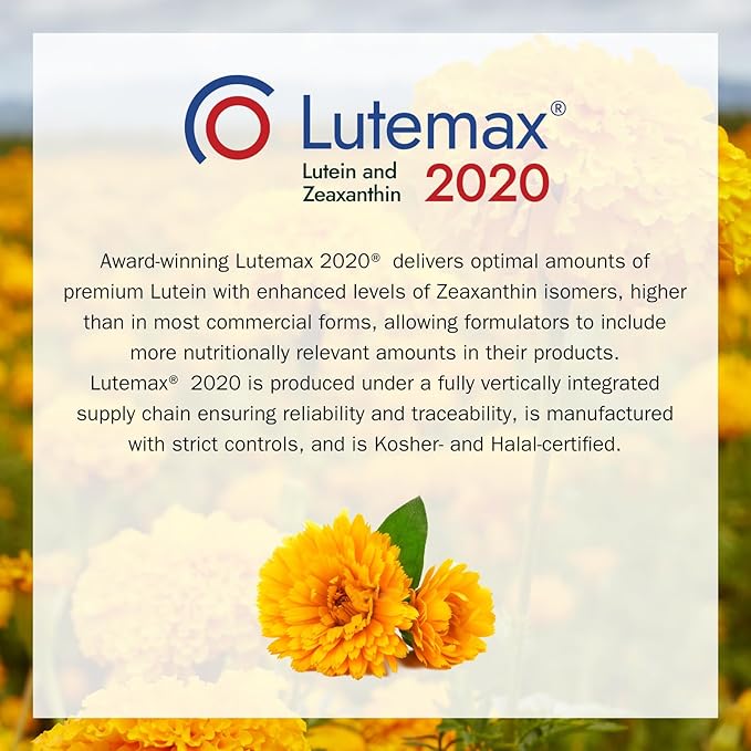 Lutein 20mg and Zeaxanthin Supplements, Lutemax 2020, 60 Softgels Advanced Bilberry & Astaxanthin, Vitamins A, C, E, B12 & Minerals, Eye Health & Vision Protection