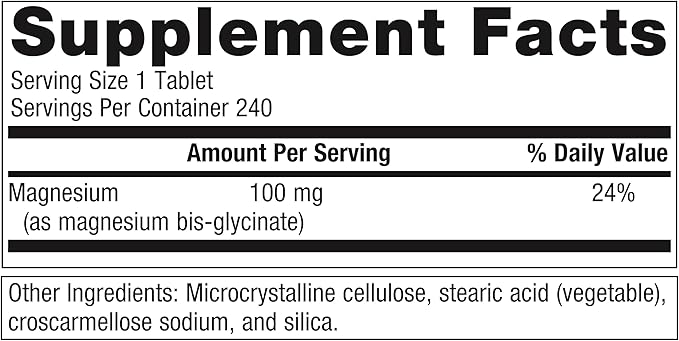 Metagenics Magnesium Glycinate - Highly Absorbable - Support for Sleep, Stress Relief, Muscle, Bone, Heart & Nerve Health - Gluten-Free - Non-GMO - Vegetarian - 240 Tablets