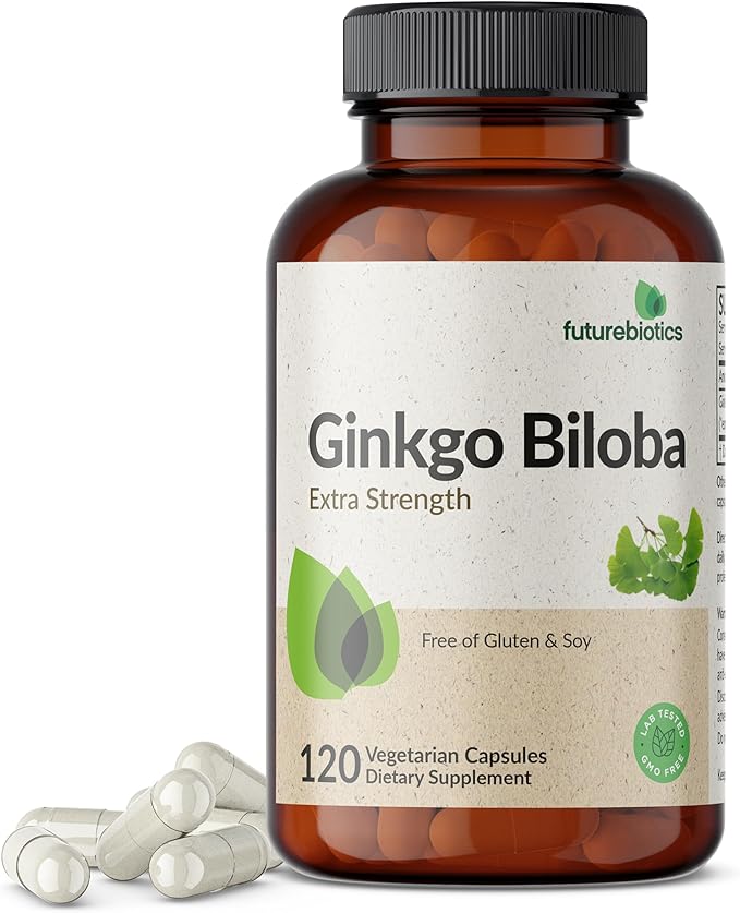 Futurebiotics Ginkgo Biloba Extra Strength Supports Brain Function & Memory Support, 120 Vegetarian Capsules