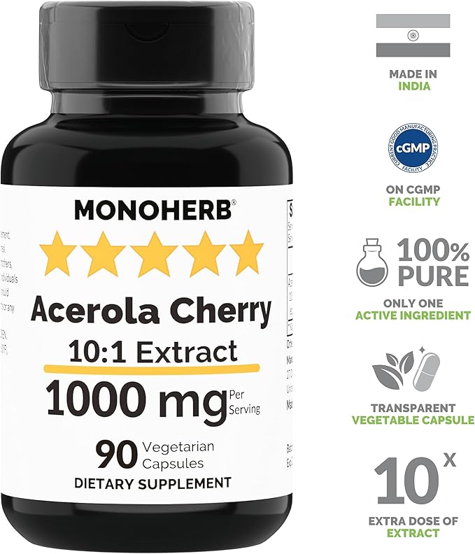 Acerola Cherry Extract 1000 mg - 90 Capsules