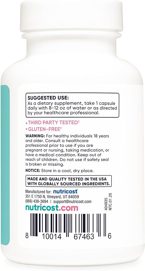 Nutricost Folic Acid for Women (Vitamin B9) 1200 mcg, 120 Capsules, with B12 and Biotin, Veggie Caps, Non-GMO & Gluten Free