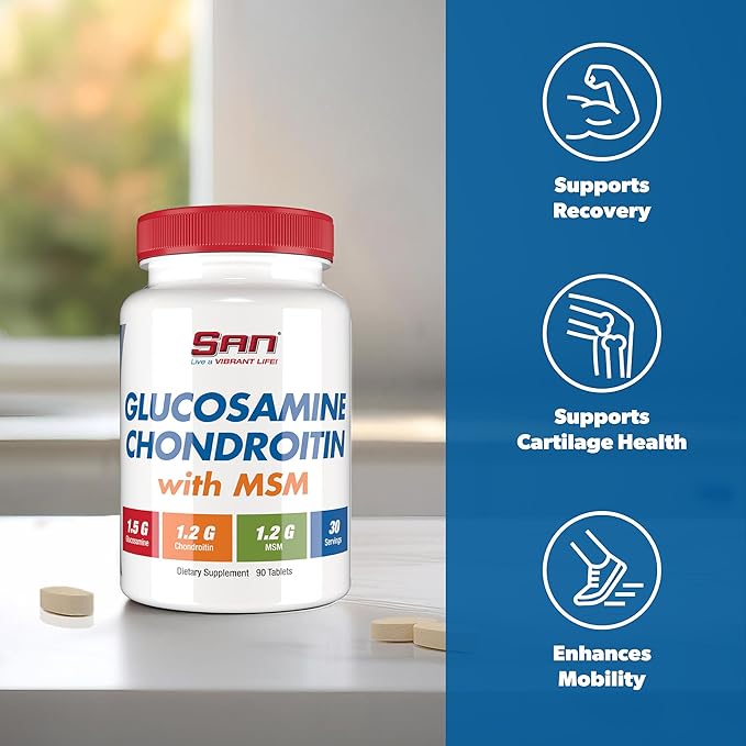 Premium Glucosamine Chondroitin with MSM Complex for Joint Support - Natural Formula for Healthy Joints and Mobility. 30 Servings