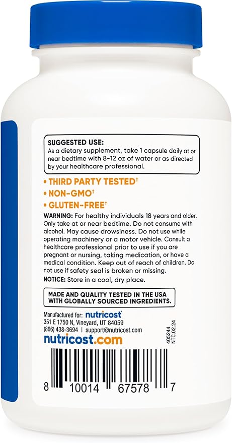Nutricost Melatonin 10mg, 240 Capsules, Non-GMO & Gluten Free