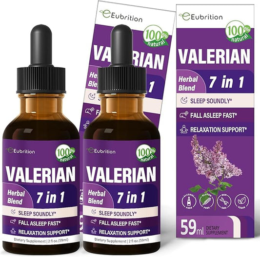 Valerian Root Sleep Support Drops, Passion Flower, Chamomile, Lavender, Soursop Leaves, & Hibiscus Herb Extract Supplement Tincture for Sleep Soundly & Deeply. 4 oz