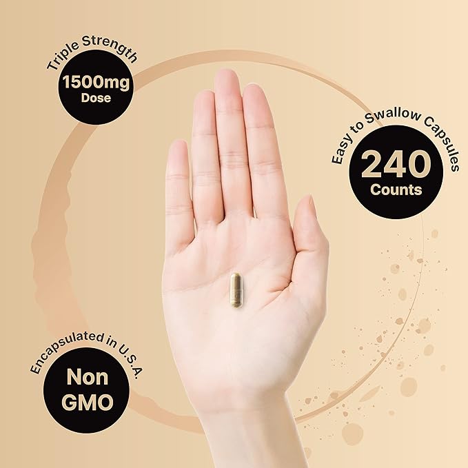 Mucuna Pruriens Capsules, Triple Strength 1500mg Per Serving, 2 in 1 Formula, Made with Mucuna and Ashwagandha, 240 Capsules, Potent Seed Extract, Positive Mood, Relaxation & Restoration Support