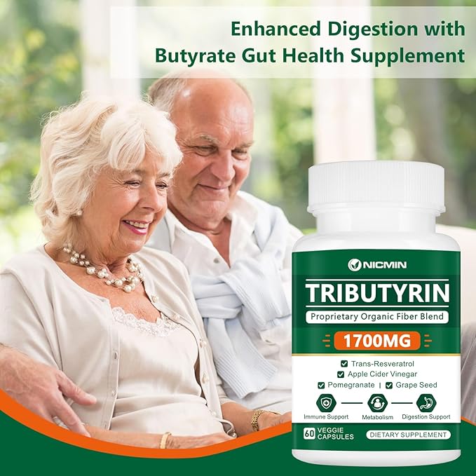 Tributyrin Supplement - Premium Butyrate Gut Health Supplement for Leaky Gut 60 Capsules