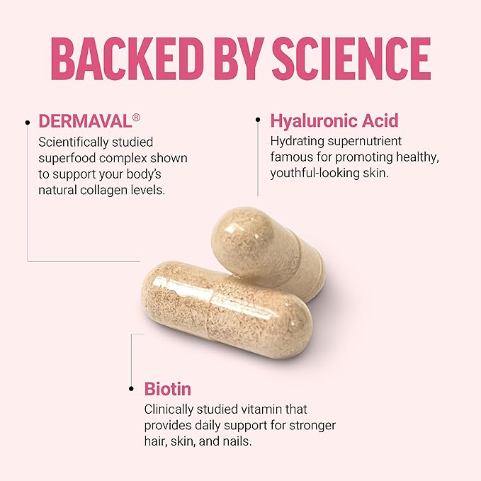 Force Factor Collagen Boosting Superfoods, Vegan Collagen Booster with Hyaluronic Acid, Biotin, Bamboo, Amino Acids & Vitamins for Hair, Skin, and Nails, Strengthener and Skin Supplement, 60 Capsules