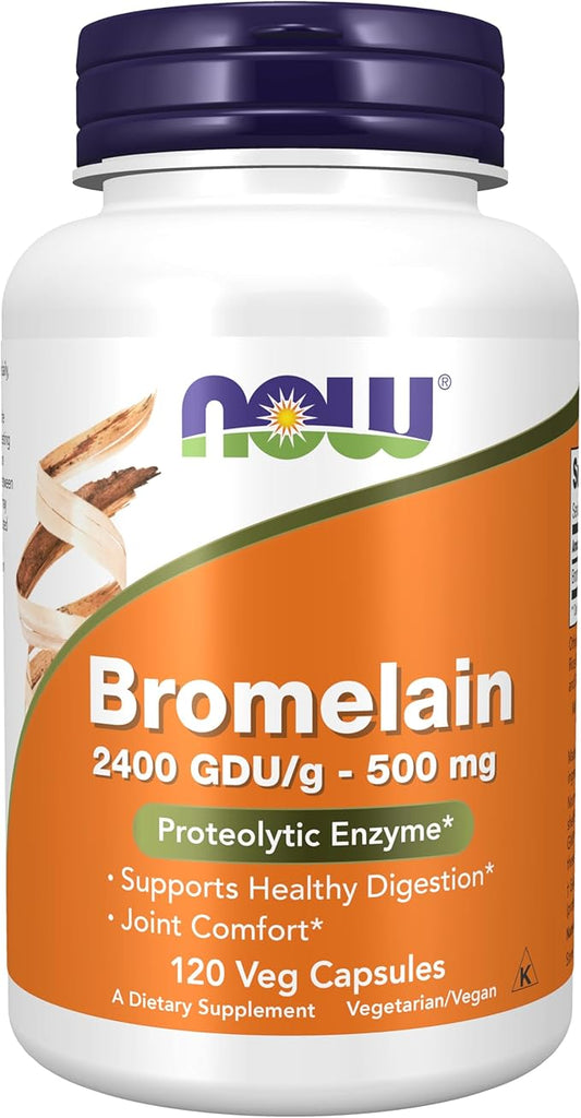 NOW Bromelain 500 mg,120 Veg Capsules