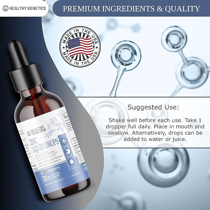Liquid Zinc Drops for Kids, Men and Women | Organic Ionic Zinc Sulfate | Immunity, Mood, Brain Thyroid | 30 Day Supply|2 Oz