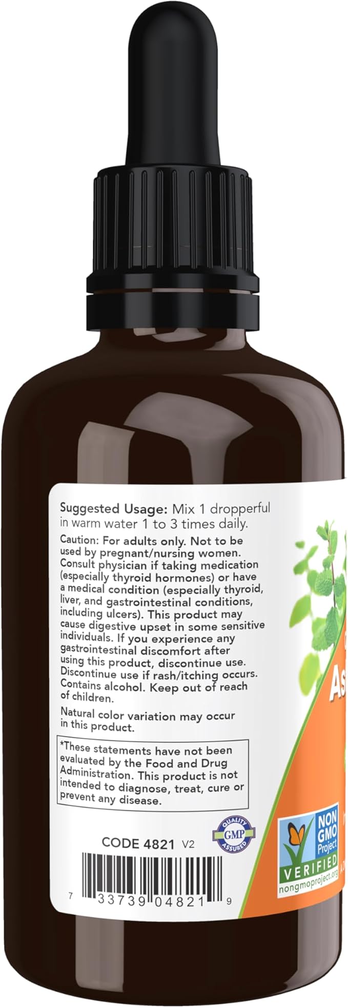 NOW Foods Supplements, Ashwagandha Liquid Extract, Organic, Immune System Support, 2 fluid ounces