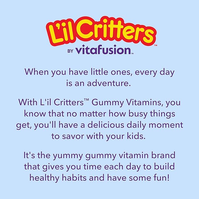 L'il Critters Frozen Daily Kids Multivitamin Gummies Assorted Berry Flavors for Ages 2+ Toddlers and Kids, Disney Multivitamin Gummies with 11 Essential Nutrients, 30-60 Day Supply, 60 Gummies