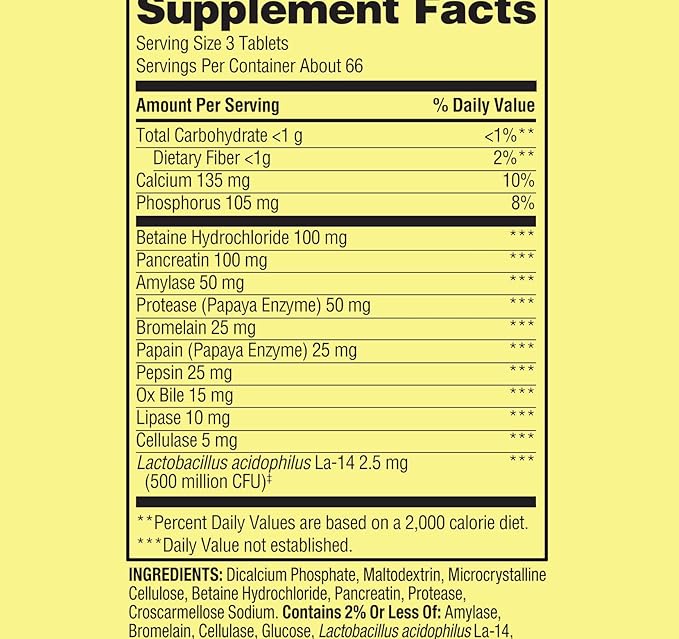 Spring Valley Probiotic Multi-Enzyme Digestive Formula Tablets, 200 ct - A Comprehensive Blend of Probiotics and Digestive Enzymes to Support Digestive Health. (Pack of 1) Includes a Gbz Ref Magnet