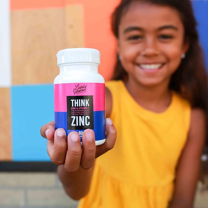 Lively Vitamin Co. Think Zinc - Vitamin C - Lemon - Honey - Immune Function - Health - Chelated Mineral Have Superior Absorption - Cold - Cough - Sick - Illness - Antioxidant - 60 Lozenges