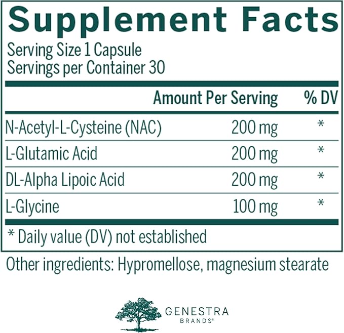 Genestra Brands Glutathione Precursors | Antioxidant Support Supplement | 30 Capsules