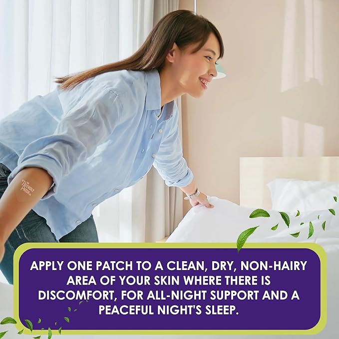 Relief Night Patch - 8 Pack Arnica, White Willow Bark, Melatonin, Ashwagandha for Soreness for sleep patches for Women and Men