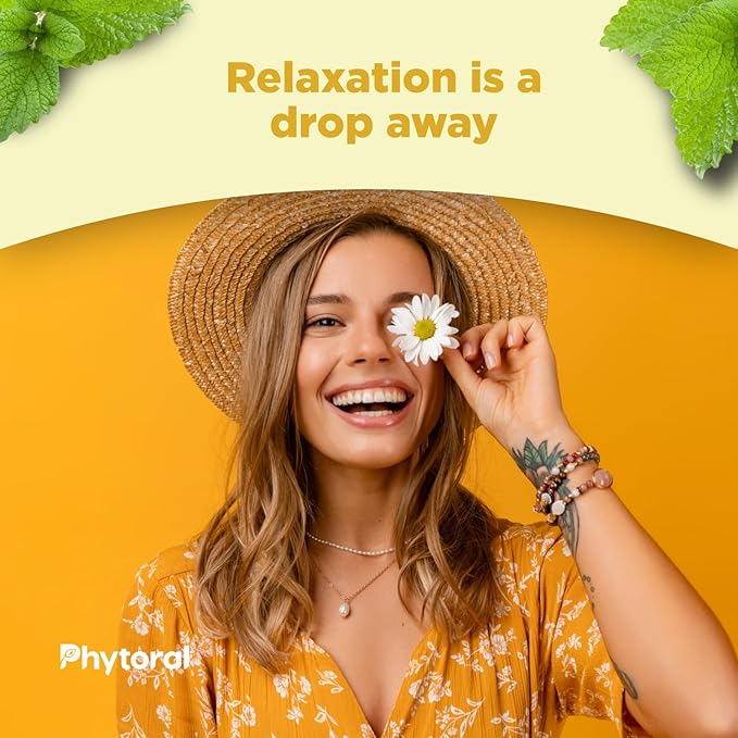 Phytoral Organic Lemon Balm Leaf Liquid Extract for Immune Support - Lemon Balm Tincture for Mood & Relaxation Support - Organic Tincture Leaf Drops for Adults & Kids Dietary Supplement - 60 ml