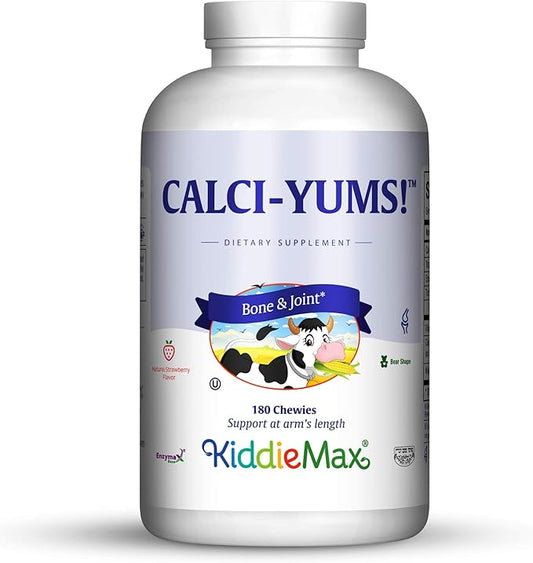 Maxi Health KiddieMax Calcium - CalciYum! - Flavored -Animal Shaped Chewies - Kosher (180 Count)