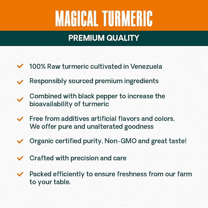JESSICA WELLNESS Magical Turmeric Tea/Ginger Turmeric Tea with Black Pepper/Turmeric Powder with Black Pepper, Ginger and Stevia, 3.5 oz Magical Turmeric Tea