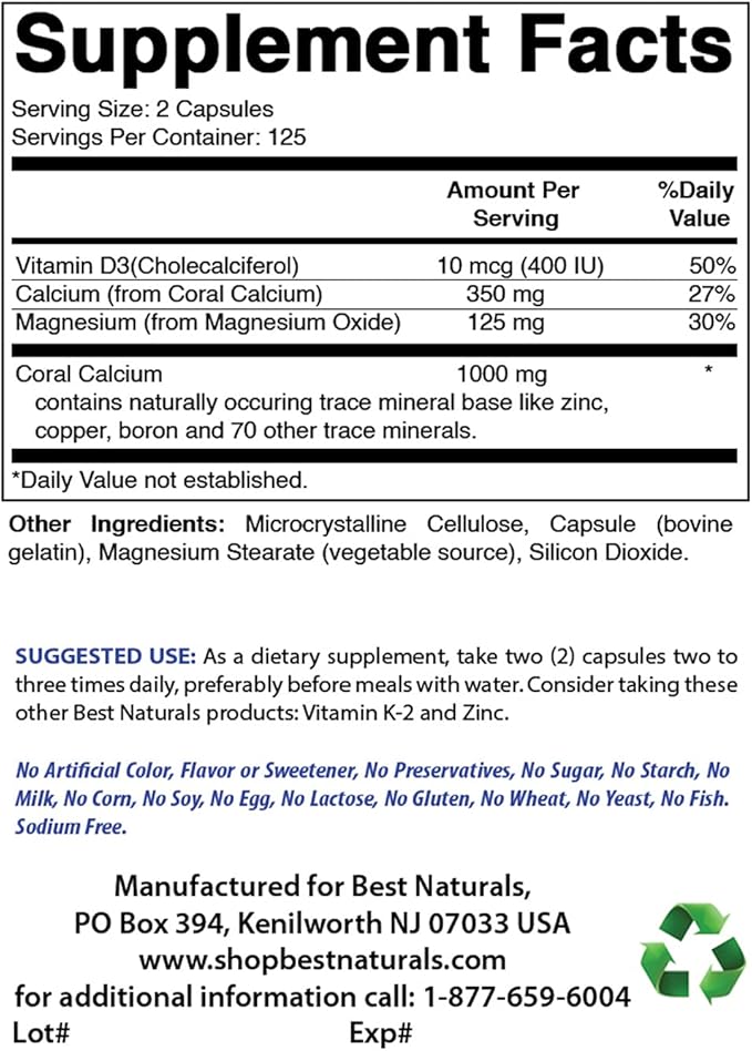 Coral Calcium Plus 1000 mg & Zinc Gluconate 50mg