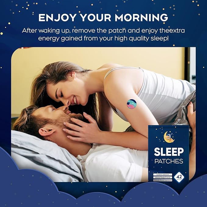 Sleep Patches for Adults Extra Strength, Sleep Patches, Upgraded Deep 42 Pack, Easy-to-Apply Sleep Patch with Valerian & Melatonin, Quick Acting Ingredients, for Men and Women, That Last All Night